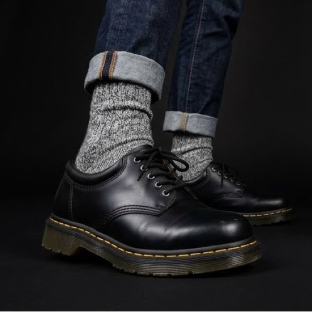 Dr Martens 1461 Black Crazy Horse Leather Oxfords Distressed Lace Up Shoes